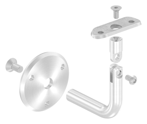 Handlaufhalter V2A Rohr 42-4mm Ronde 68x5mm Wandabstand 84mm Gelenk-11-2033.4