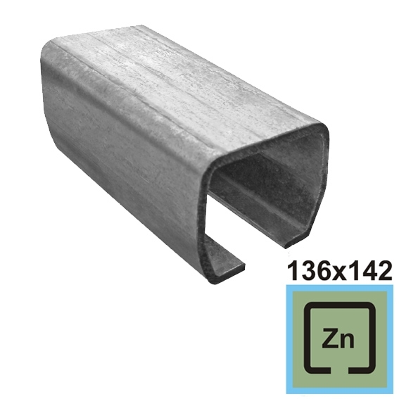 Laufschiene Stahl verzinkt 136 x 142 x 6 mm Laenge 6000 mm-89-11H02136X142ZN6000-A.4