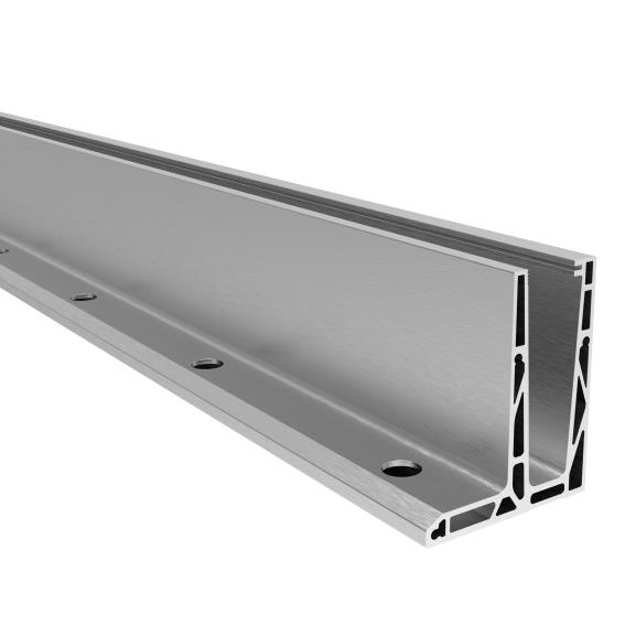 Ganzglasgelaender Profil Aluminium 6000 mm Oberverankerung Satin-ELOX-89-11AL0006ECO6000SE-A.4