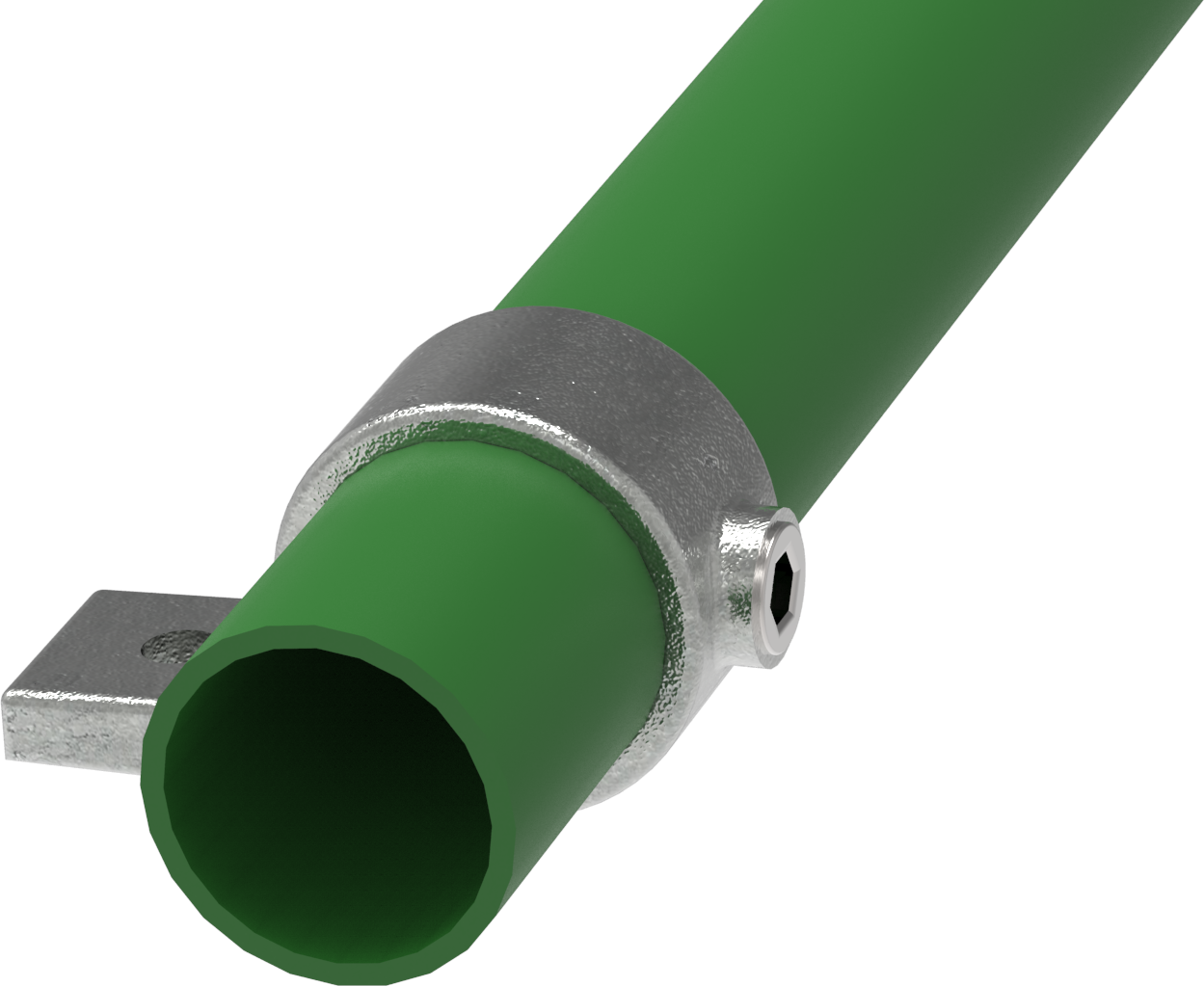 Rohrverbinder - Befestigungsring mit Flansch 1 Bohrung - 199C42 - 42-4 mm - 1 1-4- - Feuerverzinkt u. Elektrogalvanisiert-199C42