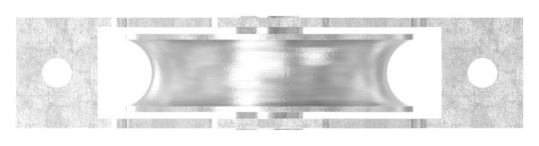 Schiebetorrolle Edelstahl V2A  88 mm Rundrille mit Bgel-88-11338-90.VA