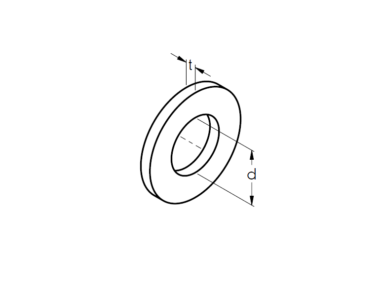 Unterlegscheibe DIN 125 Stahl verzinkt fuer M10 Bohrung Ø 10-5 x 2-0 mm-89-11DIN125M10ZN-A.4