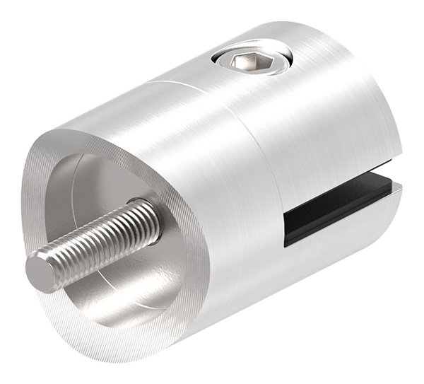 Blechhalter - Plattenhalter Ø 32 mm Edelstahl V2A – Anschluss 60-3 mm inkl- Schrauben - Gummieinlage-12-2114.4