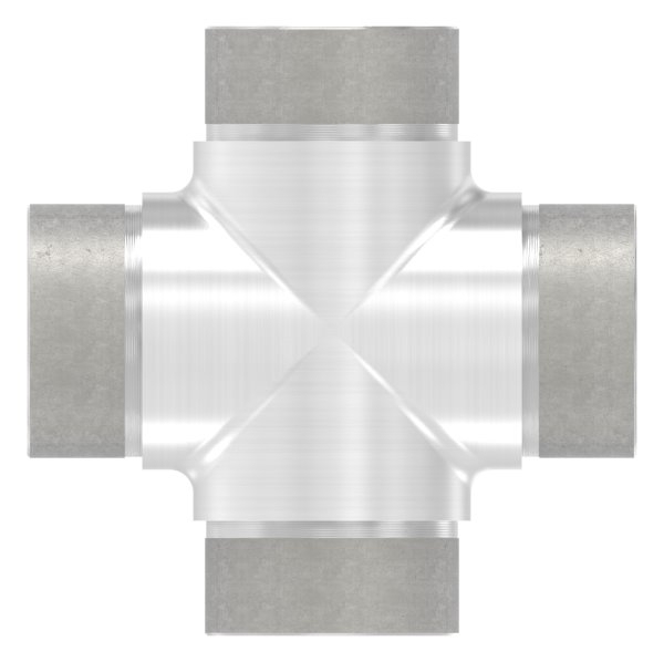 Kreuzstueck mit gleichem Abgang fuer Rundrohr Ø 48-3x2-0 mm V2A-11-3657.4