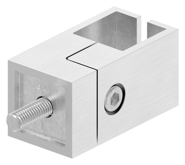 Klemmprofilhalter Edelstahl V2A fuer 20x20 mm Profil- Anschluss gerade- geschliffen Korn 240-88-1155352-240.00