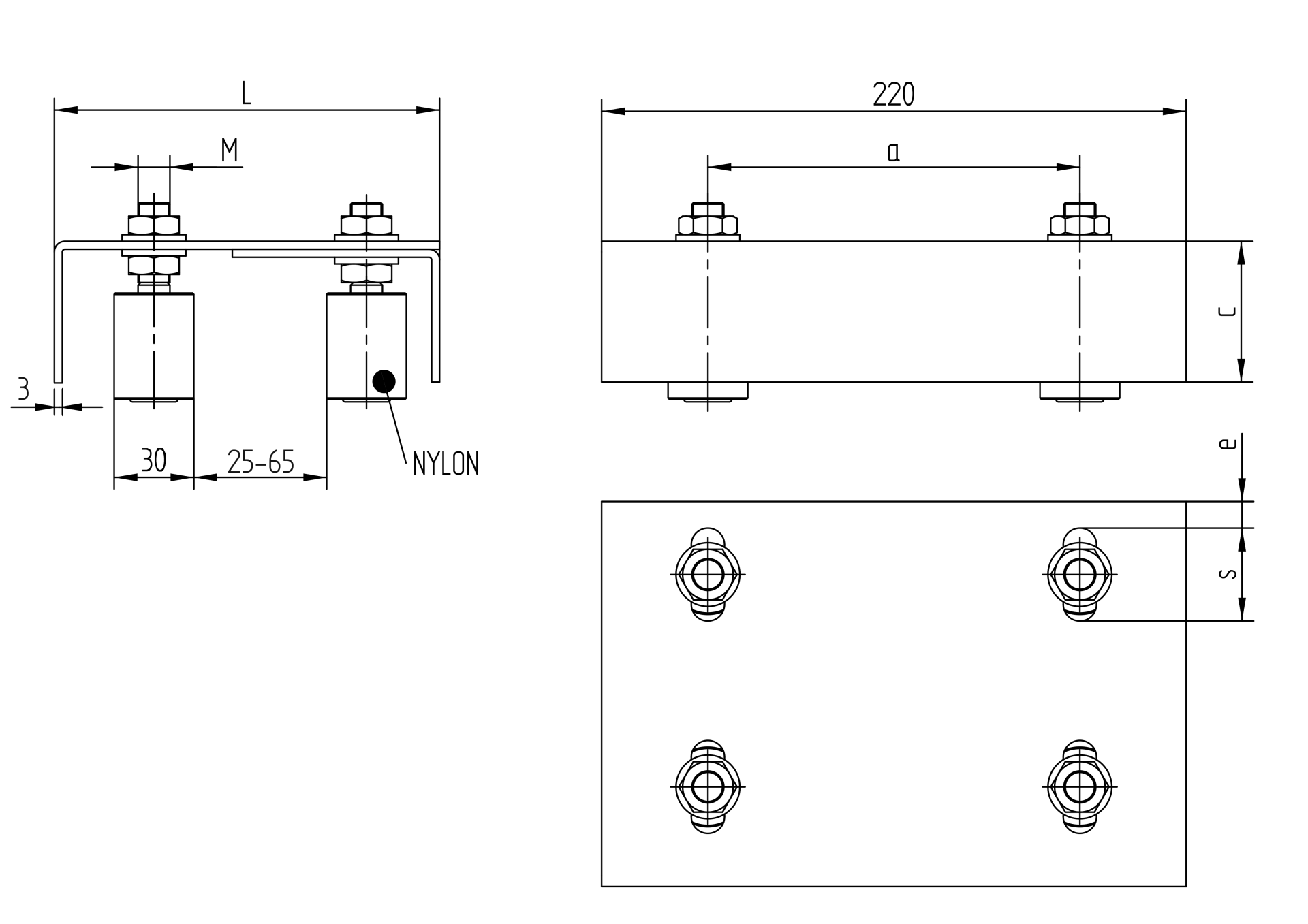 Torfhrungsbgel Stahl verzinkt verstellbar 140-180 mm mit 4 Nylonrollen-89-11H124T-A.4