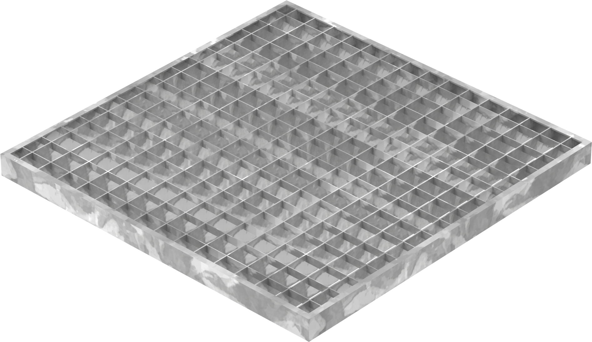 Garagen-Gitterrost - Mae-  490x490x30 mm 30-30 mm - aus S235JR -St37-2- im Vollbad feuerverzinkt-23-49493030.7