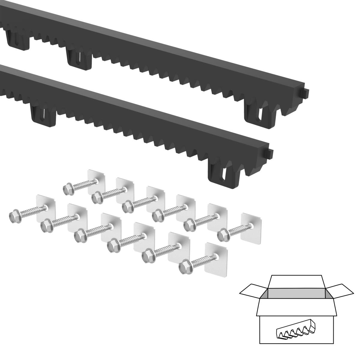 Zahnstange Kunststoff mit Stahlkern 27x20 mm Modul 4- 2 m Set fr Schiebetore-89-11H01PVC2PACK-A.4