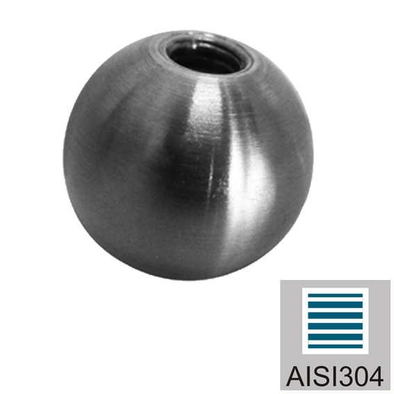 Endkugel Edelstahl AISI 304 Durchmesser 30 mm Gewinde M6 geschliffen-89-11A0220030-A.4