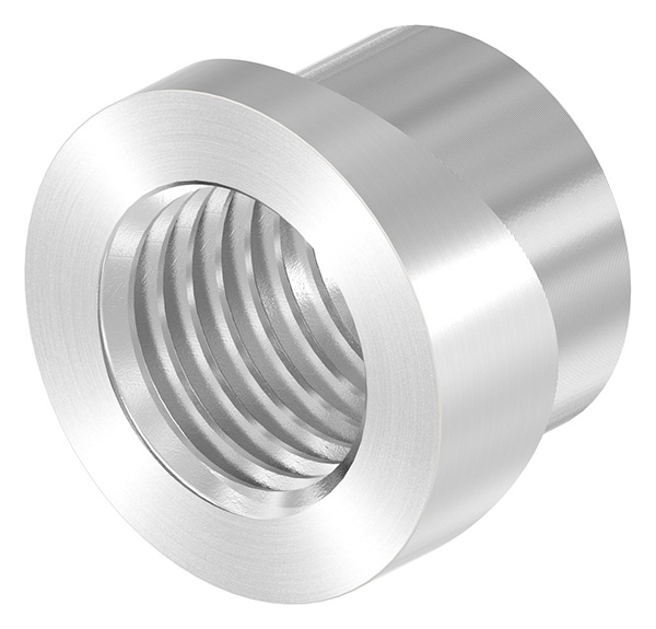 Gewindehuelse Edelstahl V2A fuer Rohr Ø 48-3 mm Gewinde M20 geschliffen Korn 240-88-1151352-240.48