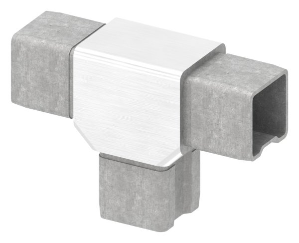 T-Verbinder V4A fuer Rohr 30 x 30 mm- Wand 2-0 mm- zum Stecken-88.1110133030