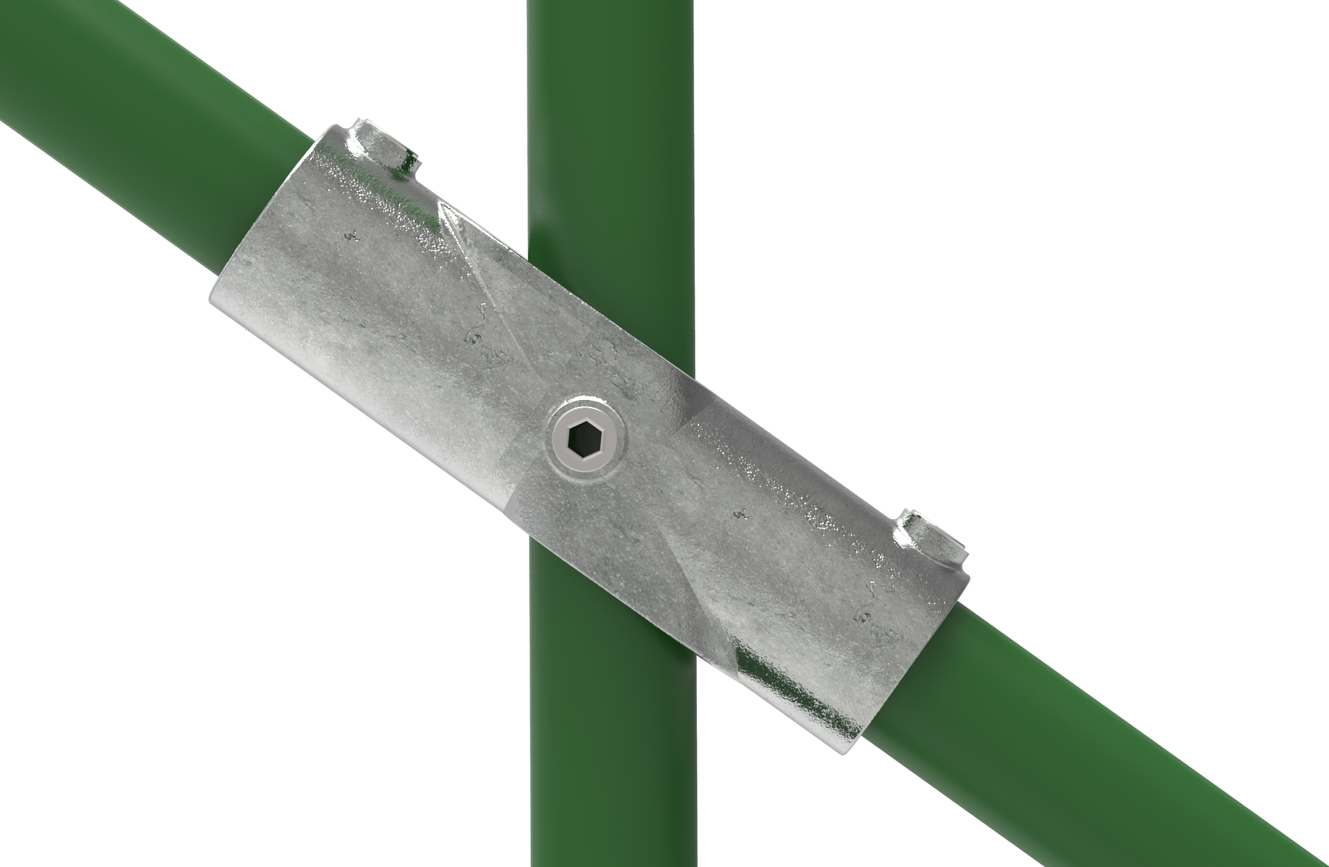 Rohrverbinder Kreuzstueck 30-45° Ø 48-3 mm -1 1-2- - Temperguss verzinkt - 126D48-126D48
