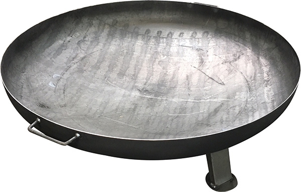 Feuerschale Stahl roh Ø 1000 x 3-0 mm mit Fuessen und Haltegriffen-88-11FS.1000