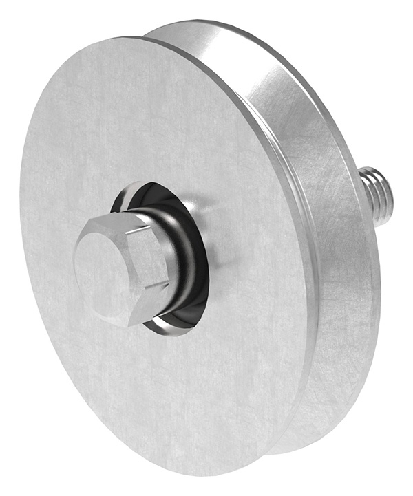 Schiebetorrolle -  98 mm - V-Rille - Stahl S235JR- verzinkt-30-4123.7