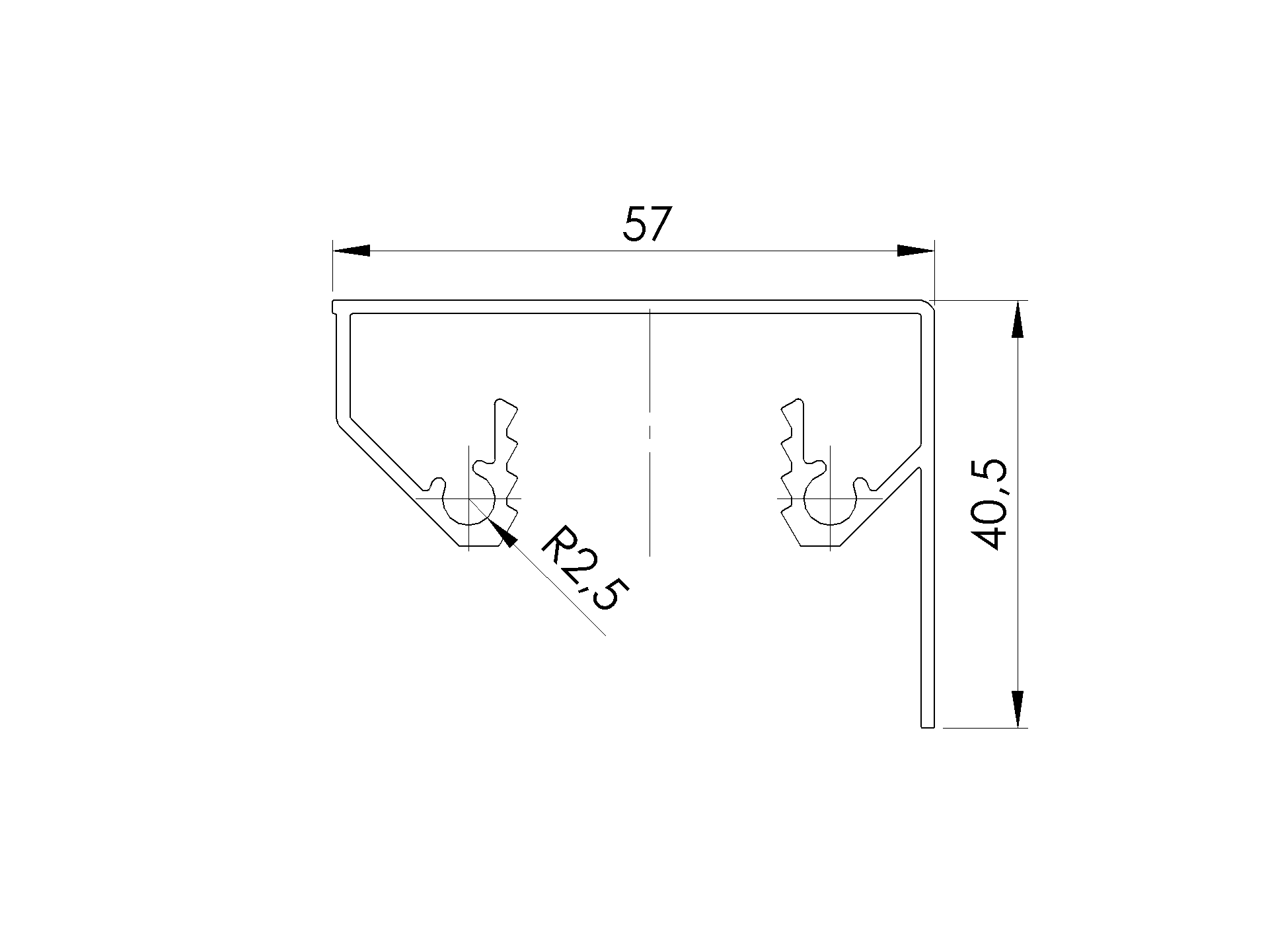 Abdeckleiste Aluminium 5000 mm Eloxiert fuer Profil AL-0006-UNO-89-11AL00275000NE-A.4