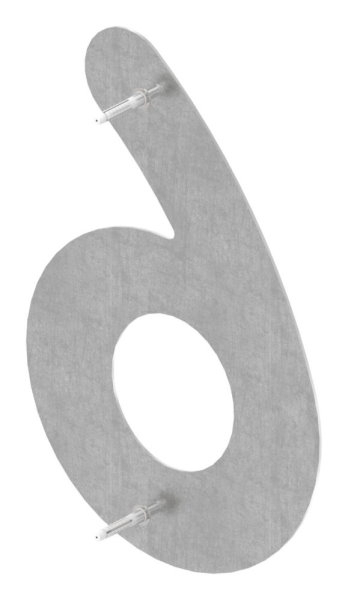 Hausnummer 6 - gross - Masse- 200 mm x 300 mm - V2A-11-8070.4