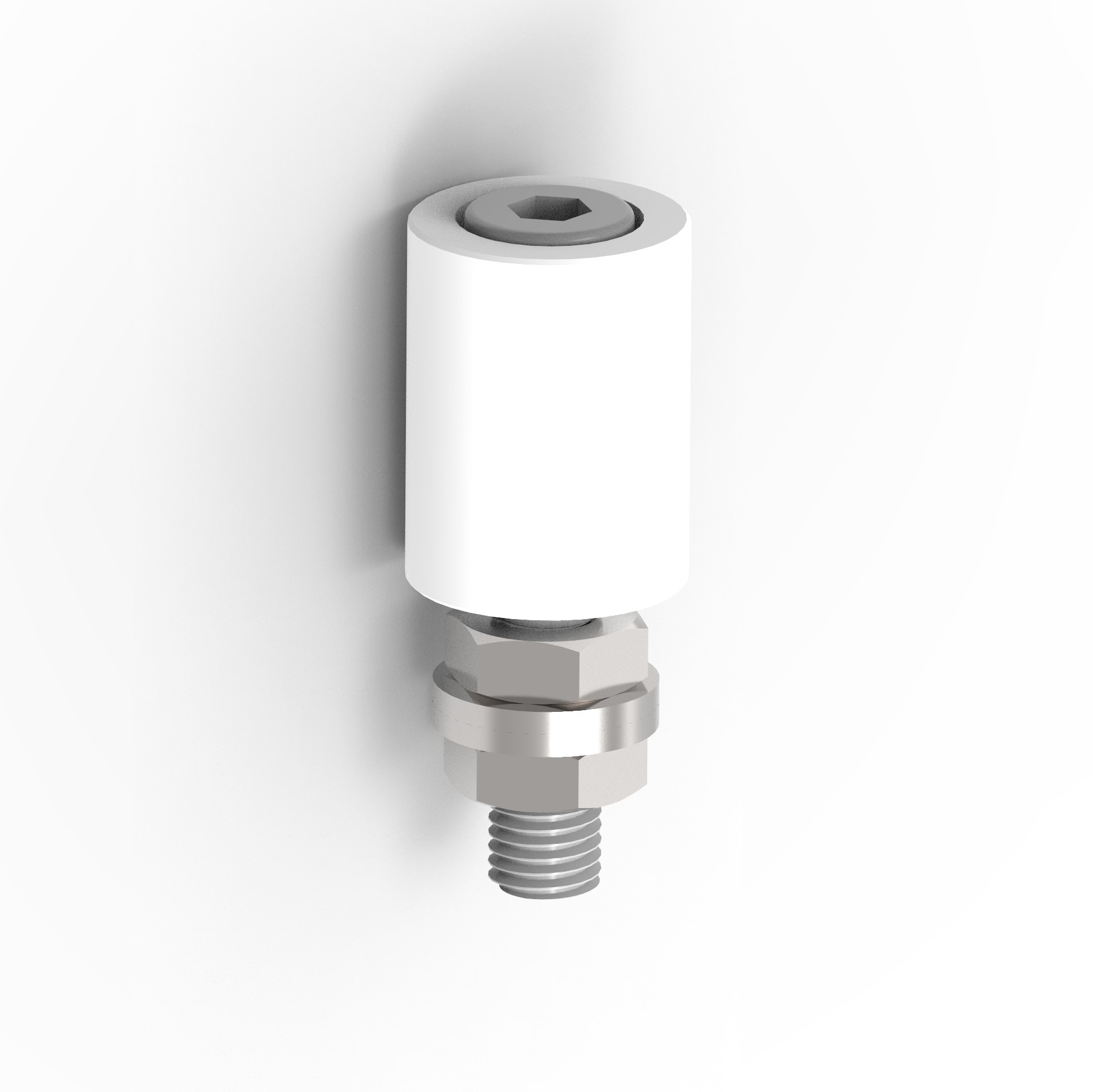Fhrungsrolle Nylon wei  32 mm Edelstahl V2A mit Gewinde M12-89-11H80432W-A.4