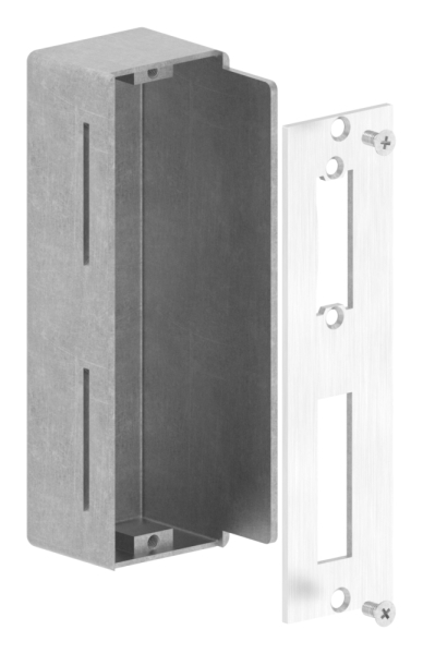 Gegenkasten Stahl S235 fuer 50 mm Schlosskasten- V2A Schliessblech- anschweissbar-30-3377.8