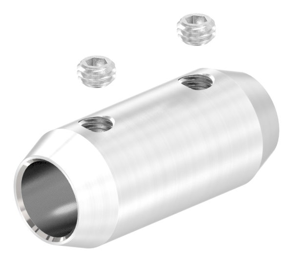 Rundstabverbinder V2A fuer Ø 10 mm Stab- Ø 16 mm- L 36 mm- 2 Madenschrauben-11-1643-4.102