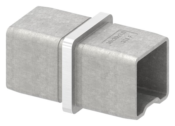 Steckfitting V4A fuer 30 x 30 x 2 mm Rohr zum Stecken-88.1110103030