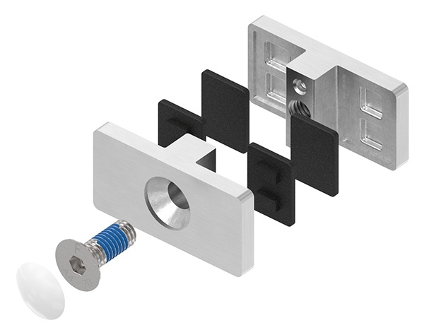 Glasklemme Doppel Glasscheibe  12-76 mm - 13-52 mm-12-2231.4