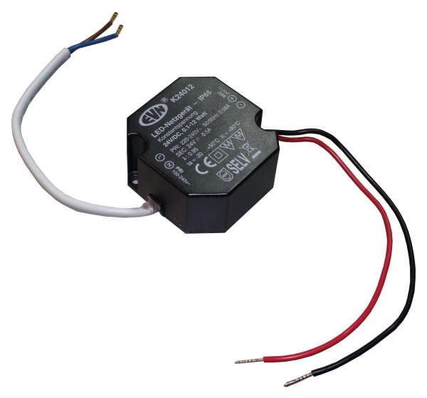 LED Netzgeraet 24V DC 12W IP65 fuer Innen- und Aussenbereich-88-11LED-T-IP65.12W